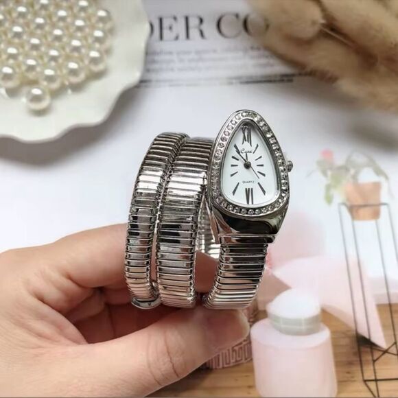 - Silver Serpenti-Inspired Wrap Watch – Elegant and Timeless